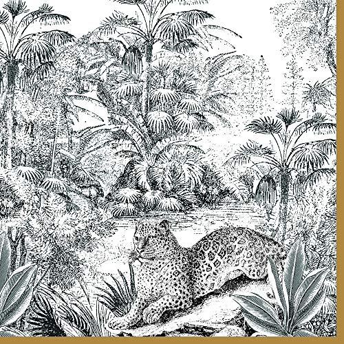 20 Servietten Dschungel im Retro-Look | Leopard | Tiere | Tischdeko 33x33cm von Servietten Tiere