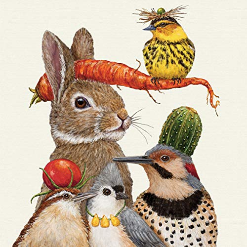 20 Servietten Kunstvoller Hase und Vögel | Tiere | Herbst | Erntedank 33x33cm von Servietten Tiere