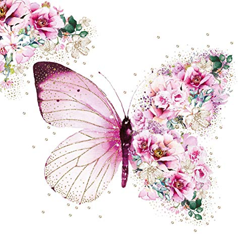 20 Servietten Märchenhafter Schmetterling als romantische Tischdeko 33x33cm von Servietten Tiere