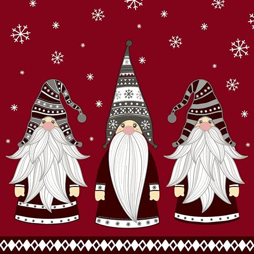 20 Servietten Familie der Wichtel | Winter | Weihnachten | Tischdeko 33x33cm von Servietten Weihnachten