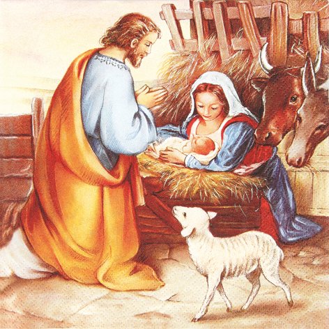 20 Servietten Jesus is Born Geburt Jesu/Weihnachten/Christlich 33x33cm von Servietten Weihnachten