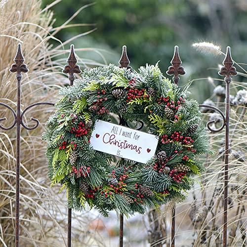20 Servietten Kranz am Zaun | Natur | Winter | Weihnachten | Tischdekon 33x33cm von Servietten Weihnachten
