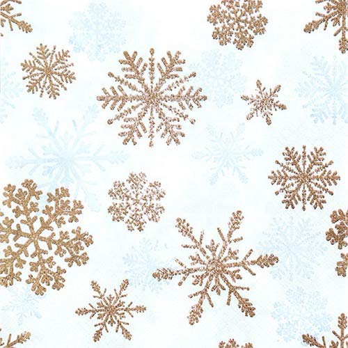 20 Servietten Schneekristalle kupfer/Schneeflocken/Winter/Weihnachten 33x33cm von Servietten Weihnachten