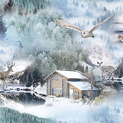 20 Servietten Tiere um Winterh?tte | Wald | Winter | Weihnachten | Tischdeko 33x33cm von Servietten Weihnachten