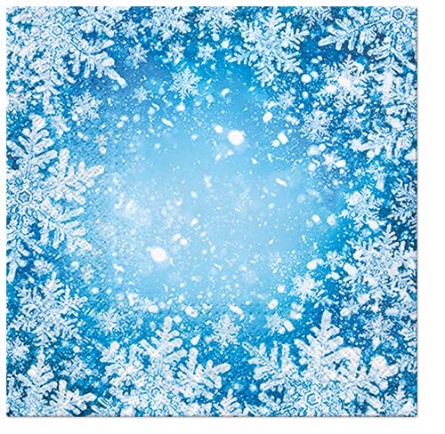 Servietten Weihnachten 20 Servietten Schneekristallzauber | Schneeflocken | Winter | Weihnachten | Tischdeko 33x33cm von Servietten Weihnachten