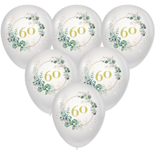 10 Luftballons Geburtstag Goldene 60 - Eucalyptus Golden 60. Festliche Luftballons zum Geburtstag Zahl 60 für Männer und Frauen als Dekoration. 10 Luftballons Geburtstag Goldene 60 - Eucalyptus Golden 60. Festliche Luftballons zum Geburtstag Zahl 60 für Männer und Frauen als Dekoration. von Serviettenshop