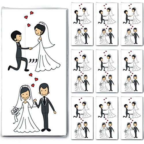 100 Taschentücher (10x10) Married Couple - Verliebtes Hochzeitspaar/Hochzeit/Freudentränen von Serviettenshop