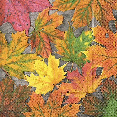 20 Servietten Rot-braune Herbstblätter/Blätter/Herbst 33x33cm von Serviettenshop