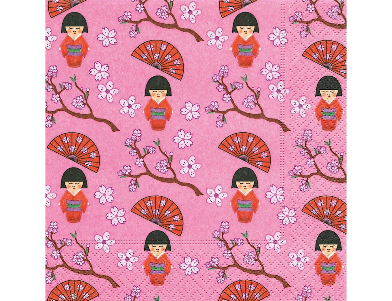 Serviettenshop Papierserviette 20 Servietten Little Geisha 33x33cm, (20 St) von Serviettenshop