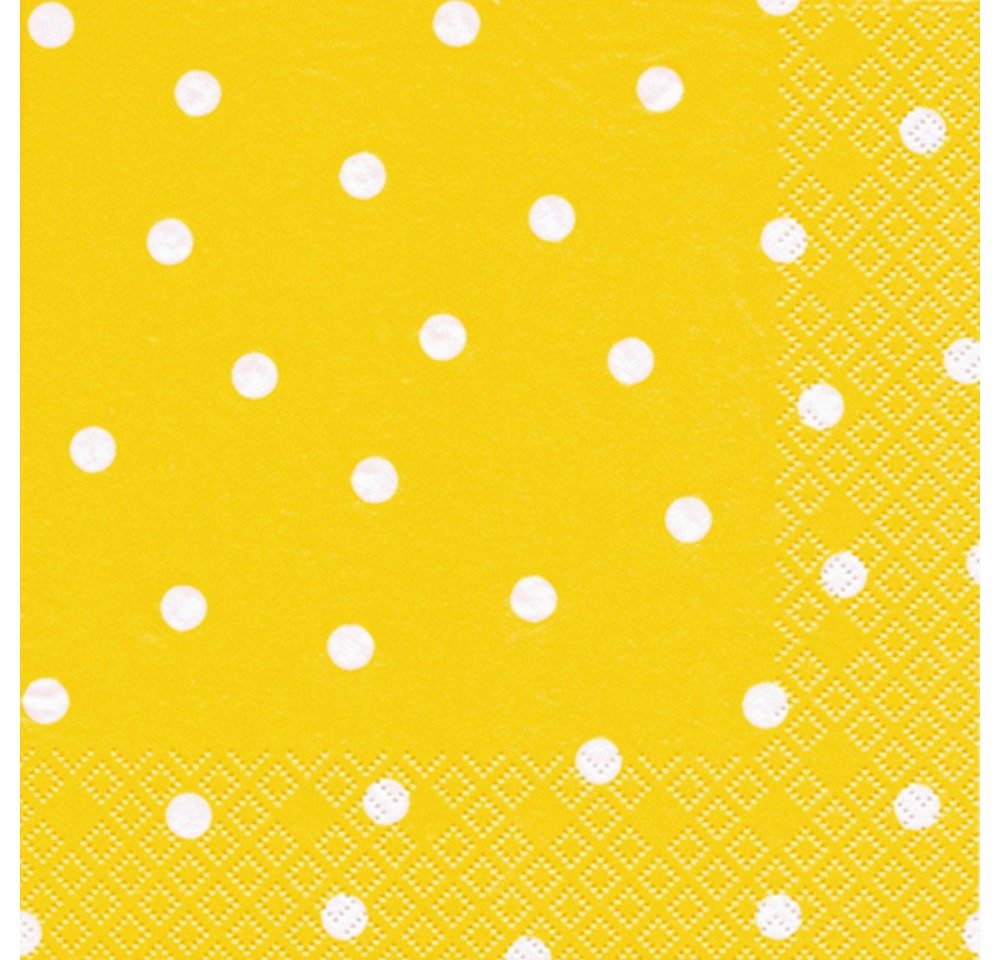 Serviettenshop Papierserviette 20 Servietten Punkte gelb 33x33cm, (20 St) von Serviettenshop
