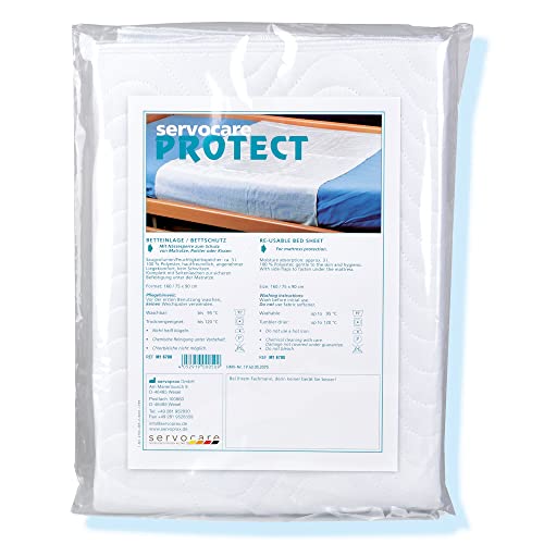 Servocare Protect Bettschutzeinlage – Inkontinenzunterlage, Matratzenschutz mit Flügeln/Seitenlaschen, Auflage bei Inkontinenz, waschbar – 1 Stück Servocare Protect Bettschutzeinlage – Inkontinenzunterlage, Matratzenschutz mit Flügeln/Seitenlaschen, Auflage bei Inkontinenz, waschbar – 1 Stück von Servocare