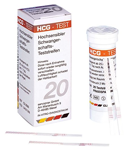 Servoprax C3 2020 Cleartest HCG, Schwangerschafts, Teststreifen, lose von Servoprax