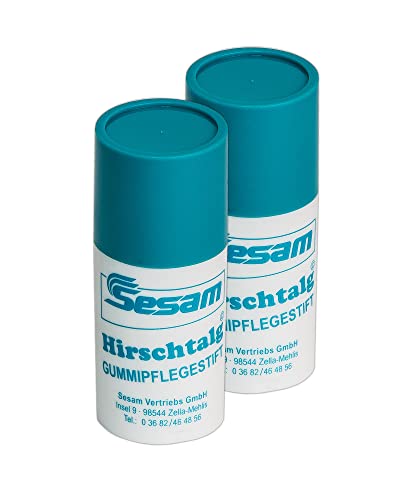 Sesam 2 Stück Hirschtalg Gummipflegestifte, Hirschtalgstifte, Gummibalsam, Gummipflegemittel, Türgummipflege, Inhalt: 25 ml, Set von Sesam