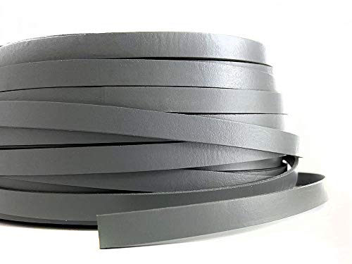 Lederband/Lederriemen 10mm Breite, 2 mm Stärke in grau - 1 Meter von Sescha