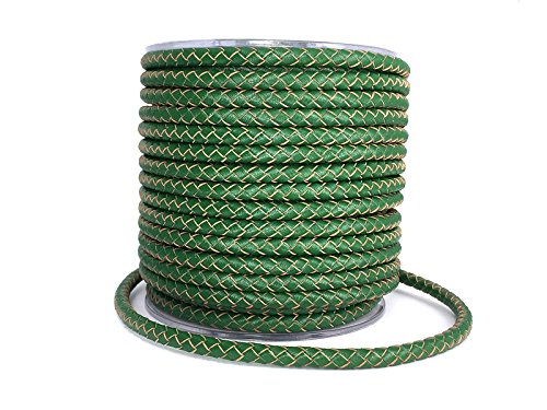 Sescha Boloband/geflochtenes Lederband in grün 5 mm - 1 Meter von Sescha