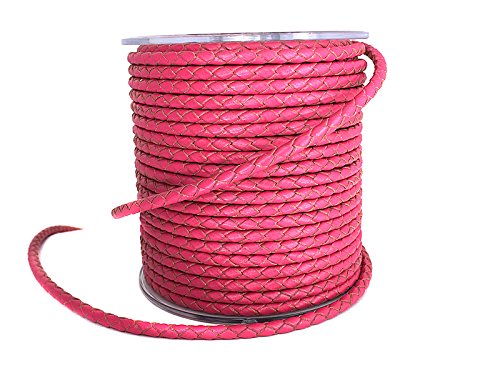Sescha Boloband/geflochtenes Lederband in pink 4 mm - 1 Meter von Sescha