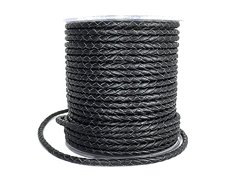 Sescha Boloband/geflochtenes Lederband in schwarz 4 mm - 1 Meter von Sescha