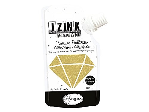 Sescha IZINK Diamond Glitzerfarbe/Glitterfarbe, 80 ml, Gold von Sescha