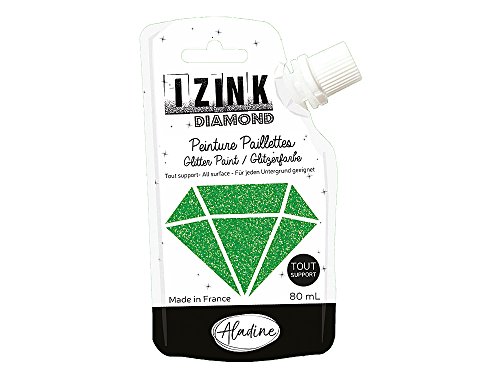 Sescha IZINK Diamond Glitzerfarbe/Glitterfarbe, 80 ml, grün von Sescha