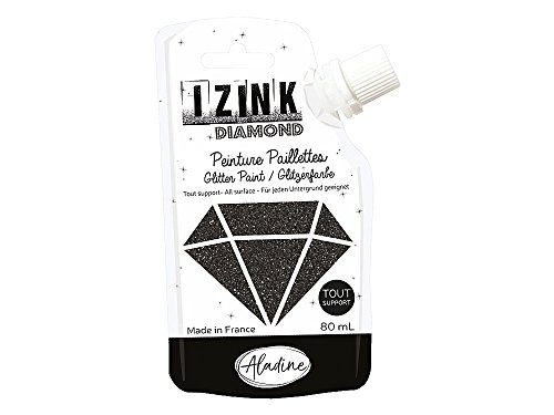 Sescha IZINK Diamond Glitzerfarbe/Glitterfarbe, 80 ml, schwarz von Sescha