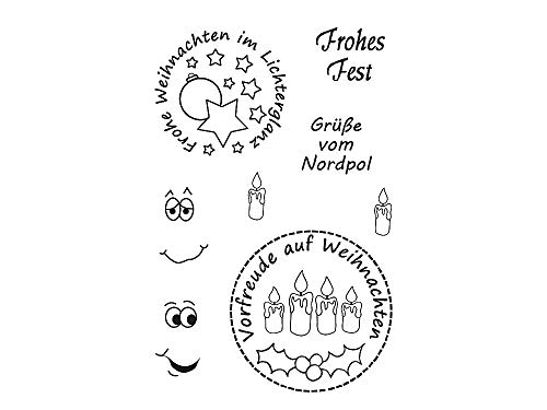 Stempel Clear von EFCO, Frohes Fest 2, A7 / 74 x 105 mm, 8 - teilig, transparent von Sescha