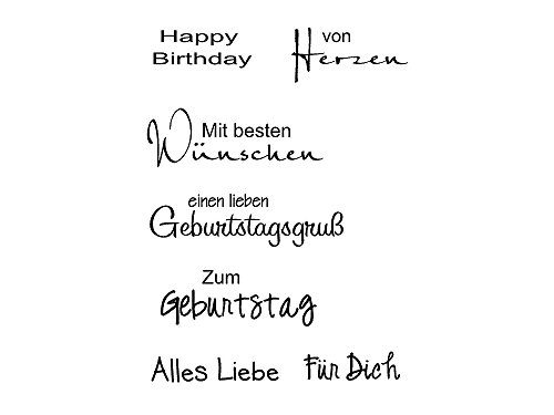 Stempel Clear von EFCO, Geburtstag 1, A7 / 74 x 105 mm, 7 - teilig, transparent von Sescha