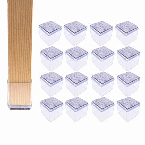 16x Schutzkappen Für Stuhlbeine | Stuhlbeinkappen Filz | Stuhlbeinkappen | Filzgleiter für Stühle | Stuhlbeinschoner | Möbelgleiter | Stuhlsocken | Stuhlgleiter (Quadratisch, 40x40mm) von Sesimo