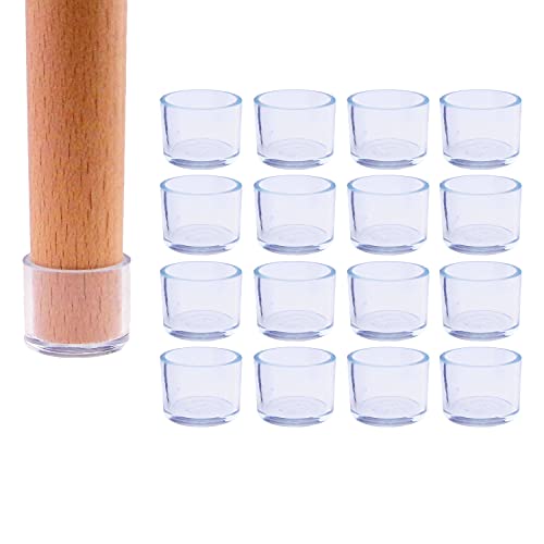 16x Schutzkappen Für Stuhlbeine | Stuhlbeinkappen Silikon | Stuhlbeinschoner | Stuhlsocken | Stuhlgleiter | Stuhlkappen Rund | Gummifüße | Fußkappen für Gartenstühle (Silikon, Ø 30mm) von Sesimo
