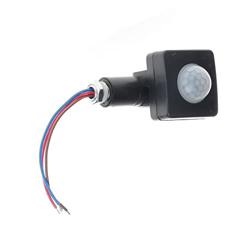 Sessleger AC85-265V IP65 Bewegungsmelder verstellbar PIR Schalter Ultradünn LED Licht PIR Bewegungsmelder Außen Detektor 10 mm schwarz von Sessleger