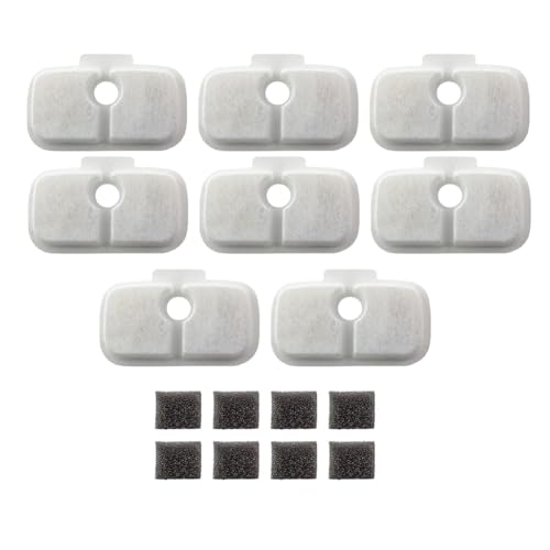 Sessleger Dockstream PLWF005 PLWF115 -Wasserfilter für Katzen, Weiß, 8 Stück, sehr leise, für Haustiere von Sessleger