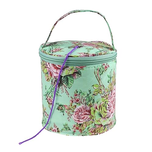 Sessleger Runde gewebte Tasche für Strickprojekte, kleine Größe für Garne, Aufbewahrungstasche mit Reißverschluss C Sessleger Runde gewebte Tasche für Strickprojekte, kleine Größe für Garne, Aufbewahrungstasche mit Reißverschluss C von Sessleger