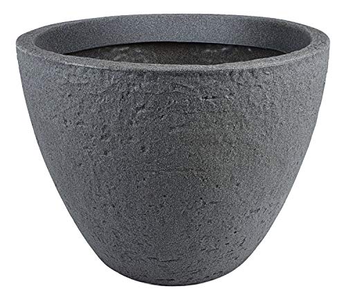 Pflanzkübel Stone Ø 50 cm Blumenkübel Pflanztopf Blumentopf Kunststoff rund grau von Sesua