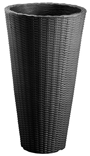 Sesua Blumenkübel rund anthrazit Geflechtoptik Höhe 70cm von Sesua