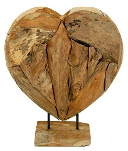 Sesua XXL Holzherz Teak Holz Natur massiv Herz 60 cm von Sesua