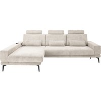 set one by Musterring Ecksofa "SO 3600, inkl motor. Sitztiefenverstellung, Kopfstützen, Nierenkissen", Sitzhöhe 42 cm, Federkern, Breite 293 x Tiefe 180 cm, Kama sand von Set One By Musterring