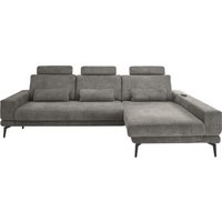 set one by Musterring Ecksofa "SO 3600, inkl motor. Sitztiefenverstellung, Kopfstützen, Nierenkissen", Sitzhöhe 44 cm, Federkern, Breite 293 x Tiefe 180 cm, Kama anthrazit von Set One By Musterring