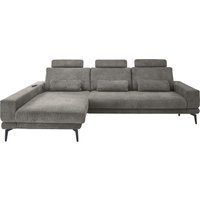 set one by Musterring Ecksofa "SO 3600, inkl motor. Sitztiefenverstellung, Kopfstützen, Nierenkissen", Sitzhöhe 44 cm, Federkern, Breite 293 x Tiefe 180 cm, Kama anthrazit von Set One By Musterring