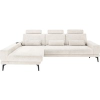 set one by Musterring Ecksofa "SO 3600, inkl motor. Sitztiefenverstellung, Kopfstützen, Nierenkissen", Sitzhöhe 42 cm, Federkern, Breite 293 x Tiefe 180 cm, Kama natur von Set One By Musterring