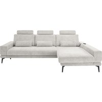 set one by Musterring Ecksofa "SO 3600, inkl motor. Sitztiefenverstellung, Kopfstützen, Nierenkissen", Sitzhöhe 44 cm, Federkern, Breite 293 x Tiefe 180 cm, Kama silver von Set One By Musterring