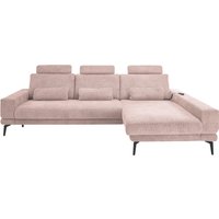 set one by Musterring Ecksofa "SO 3600, inkl motor. Sitztiefenverstellung, Kopfstützen, Nierenkissen", Sitzhöhe 42 cm, Federkern, Breite 293 x Tiefe 180 cm, Kama rose von Set One By Musterring