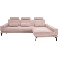set one by Musterring Ecksofa "SO 3600, inkl motor. Sitztiefenverstellung, Kopfstützen, Nierenkissen", Sitzhöhe 44 cm, Kaltschaum, Breite 293 x Tiefe 180 cm, Kama rose von Set One By Musterring