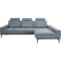 set one by Musterring Ecksofa "SO 3600, inkl motor. Sitztiefenverstellung, Kopfstützen, Nierenkissen", Sitzhöhe 44 cm, Federkern, Breite 293 x Tiefe 180 cm, Kama blue von Set One By Musterring
