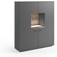 Set One Lancaster TYP 52 Highboard zerlegt Grau Antrazit/Eiche Ribbeck Cognac von Set One by Musterring