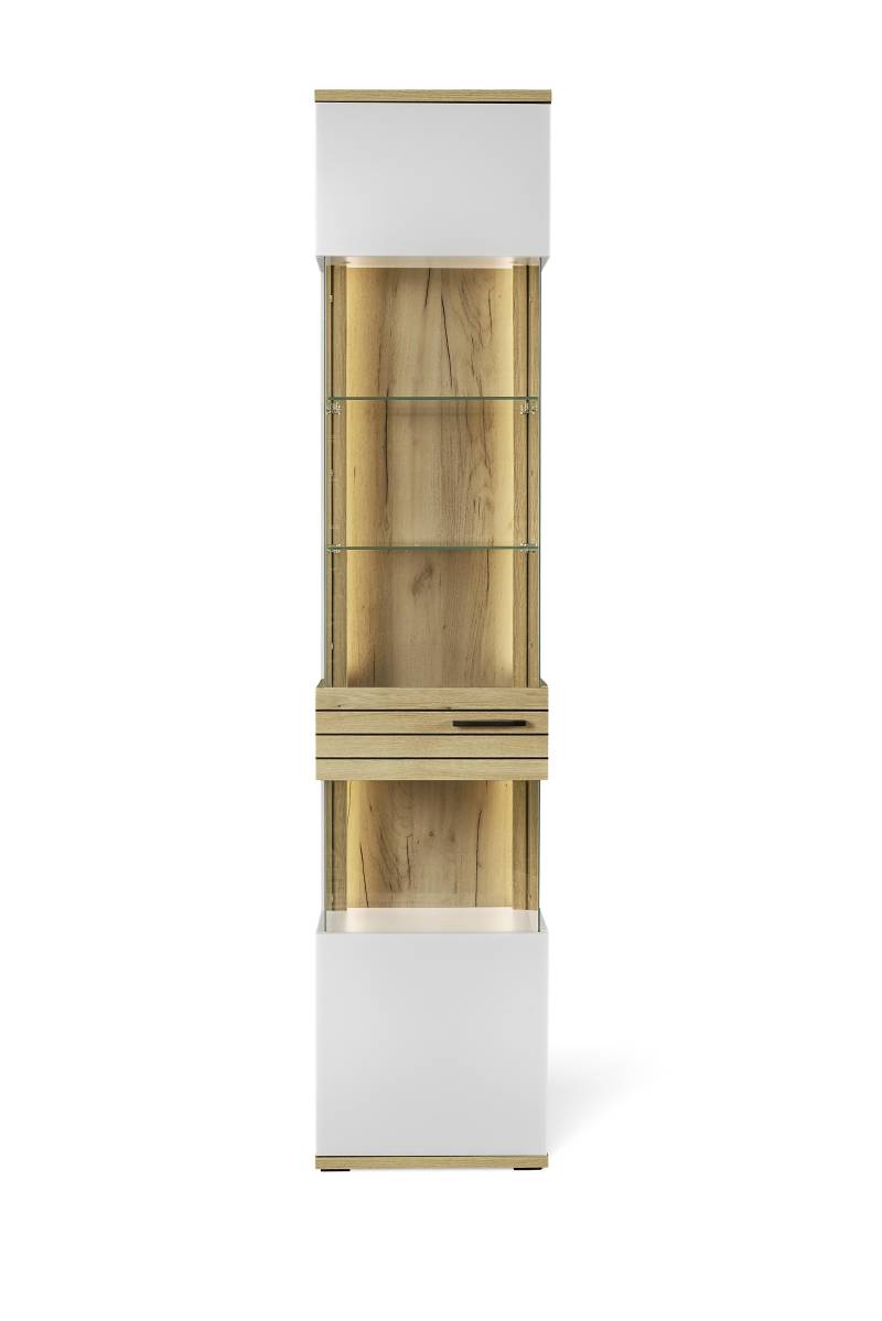 Set One by Musterring Vitrine SO QUINCY ZAMV02 ca. 45x207x40cm in Front Coast evoke Eiche/lichtgrau von Set One by Musterring