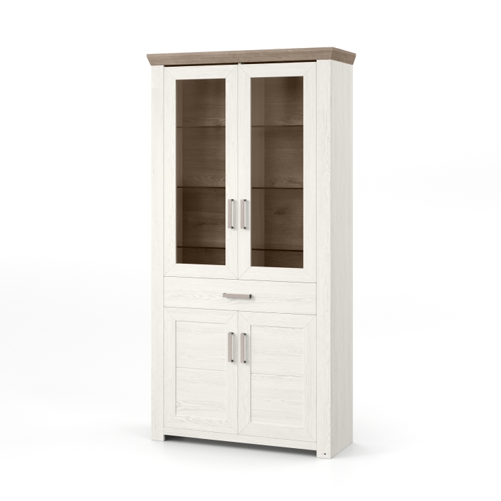 Set One by Musterring Vitrine YORK ca. B104,5 H206,6 T42 cm in Pino-Aurelio-NB/Eiche-Nelson von Set One by Musterring