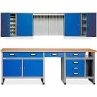 Werkstatt-Set Bern 2-teilig, Hängeschrank + Werkbank, Breite 2.400 mm, rot von Jungheinrich PROFISHOP