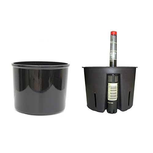 Set´s für Hydropflanzen Set3 Blumentopf Corona 11/09 schwarz Ø 12.5cm Höhe 9.5cm+Kulturtopf+Wasserstandsanzeiger von Set´s für Hydropflanzen