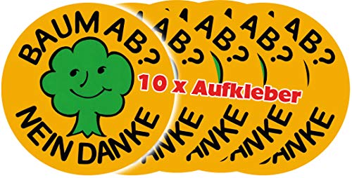 Set BAUM AB? NEIN DANKE 10er Pack Aufkleber von Set