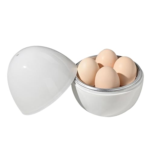 Mikrowellen-Eierkocher, 4 Eier Kapazität, Schneller Eierdampfer, Kunststoff Aluminium Mikrowellen-Eierpochierer für weiche hartgekochte Eier in weniger als 10 Minuten für Frühstück Kochen 15,9x13,3cm von Setauoo