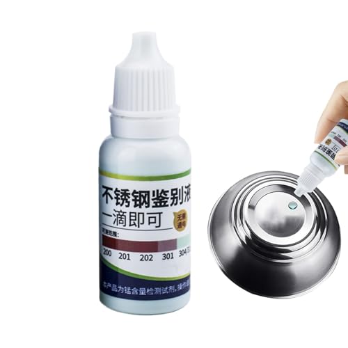 Setauoo Edelstahl-Testflüssigkeit - Bau Material Erkennung Flüssigkeit 15ml | Testflüssigkeit für Geschirr und Sanitärarmaturen von Setauoo